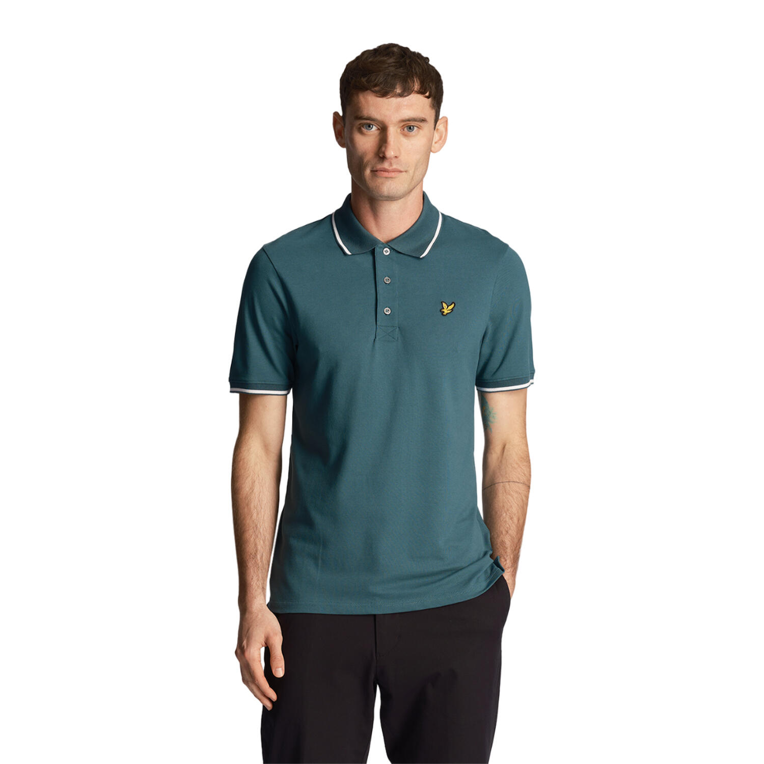 Men's polo shirt (Malachite green / White)