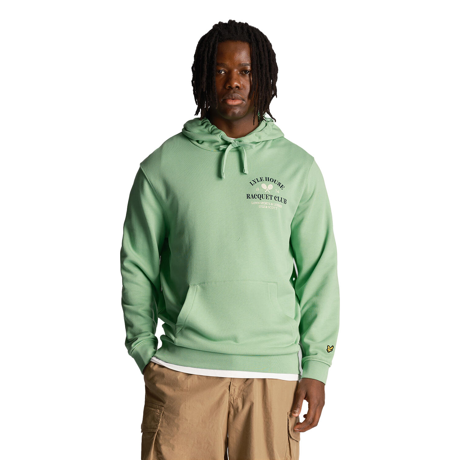 Mens Racquet Club Graphic Print Hoodie Lawn Green LYLE AND SCOTT Decathlon