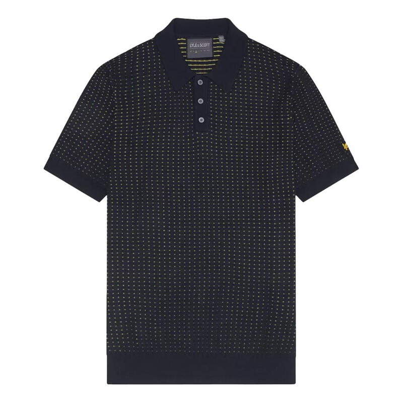 "Grid" Poloshirt für Herren Dunkel-Marineblau