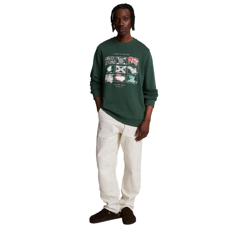 Sweat A GUIDE TO SCOTLAND Homme (Vert canard foncé)