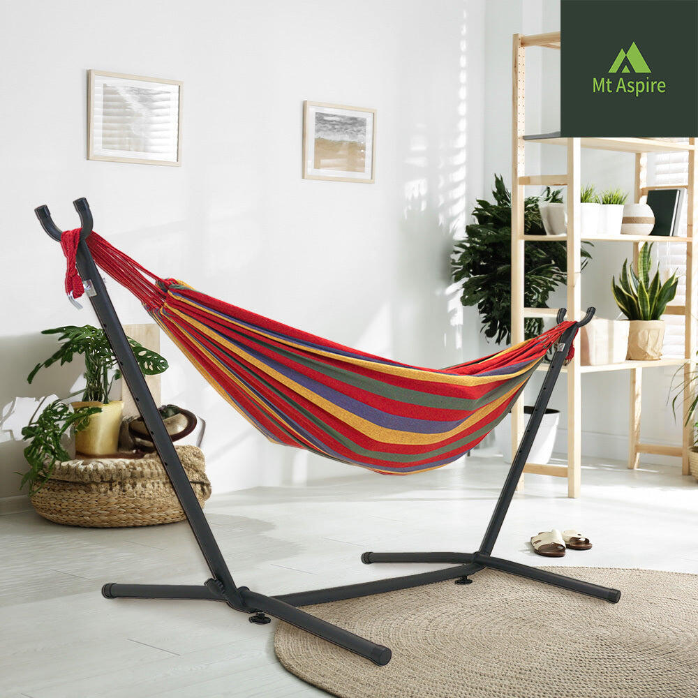 MT ASPIRE Hanging Hammock Bed with Stand Outdoor Swing 200kg
