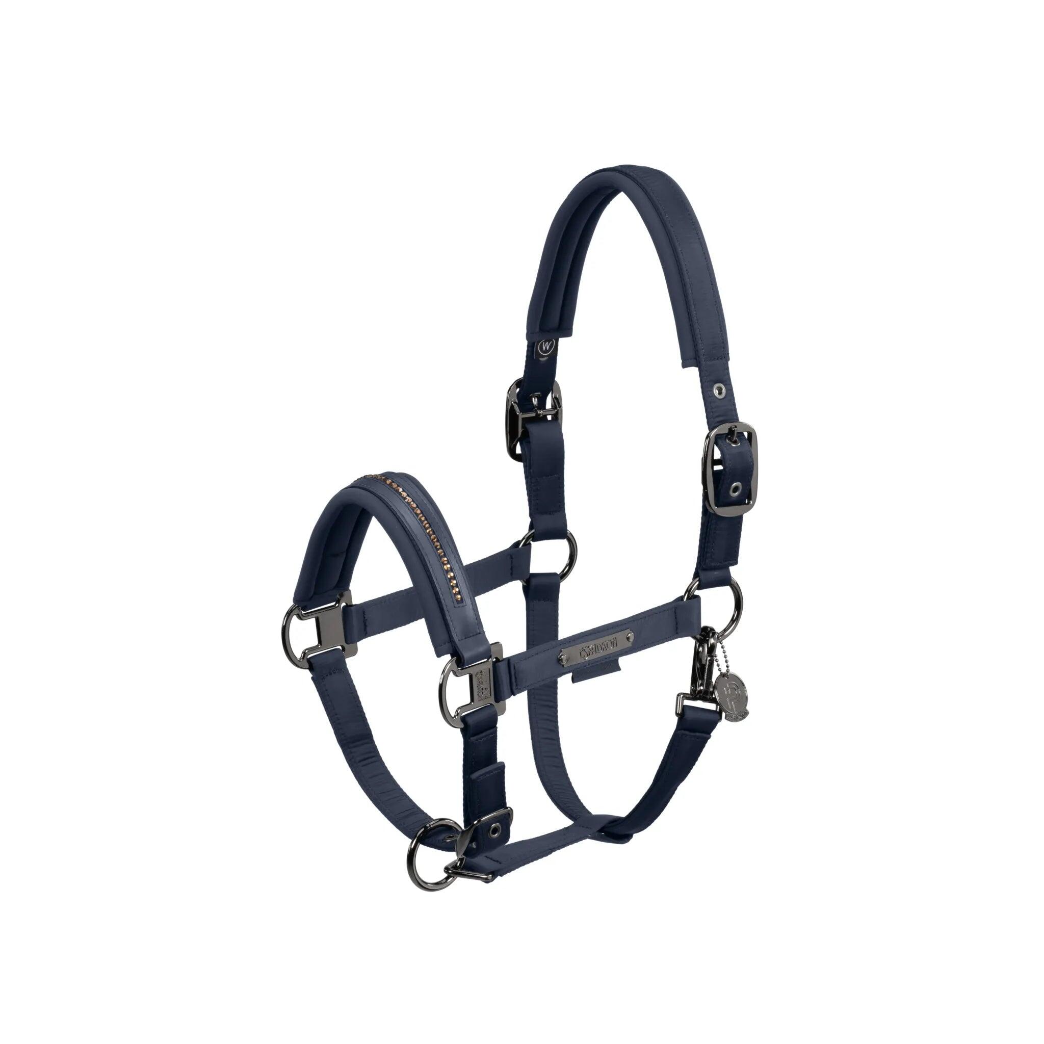 Eskadron Headcollar Double Pin Glossy Crystal Platinum 24 Teak Bruin - 2/5