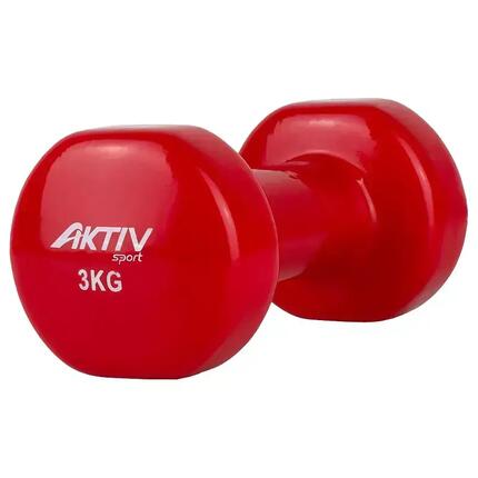 Hantel winylowy Aktivsport 3 kg czerwony