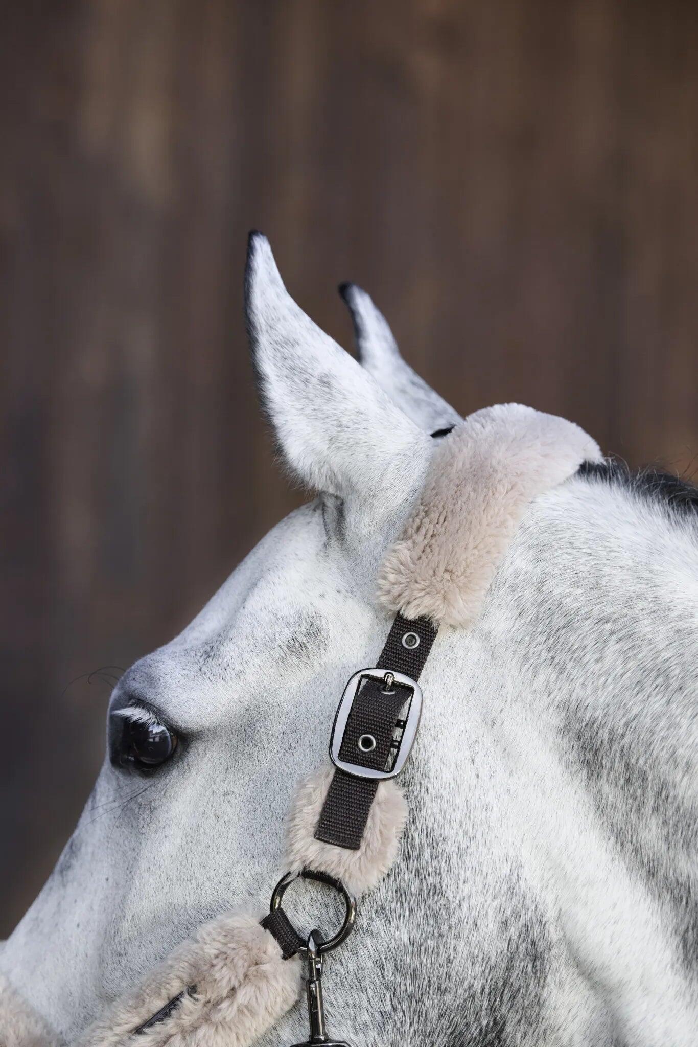 Eskadron Headcollar Double Pin Faux Fur Complete Platinum 24 Teak Bruin 2/4