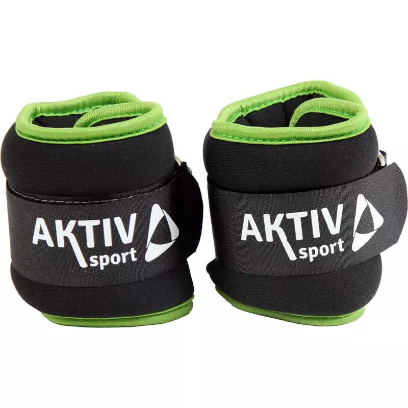 Obciążniki na nadgarstki i kostki Aktivsport 2x0,5 kg czarno-zielone thumbnail