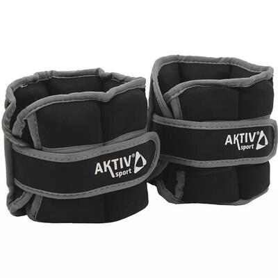 Handgelenk- und Knöchelgewichte Aktivsport 2x2 kg schwarz-grau, verstellbar