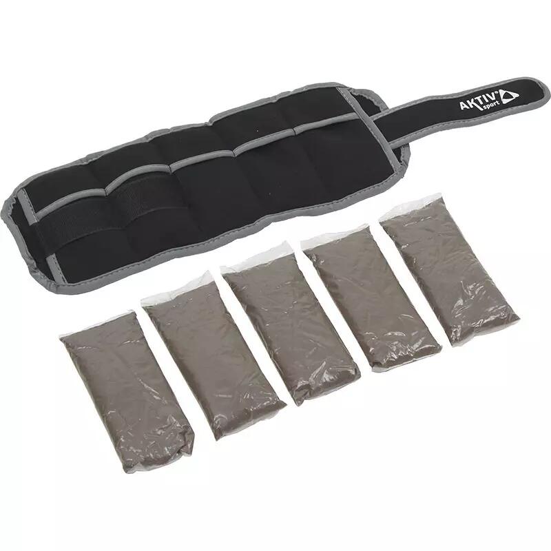 Pesi per polsi e caviglie Aktivsport 2x2 kg, nero-grigio, regolabili 4/4