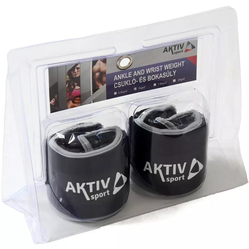 Obciążniki na nadgarstki i kostki Aktivsport 2x0,5 kg, czarno-szare