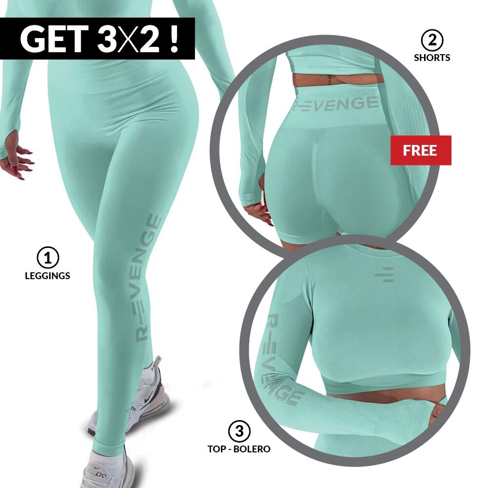 R-EVENGE Dámský fitness komplet crop top + legíny