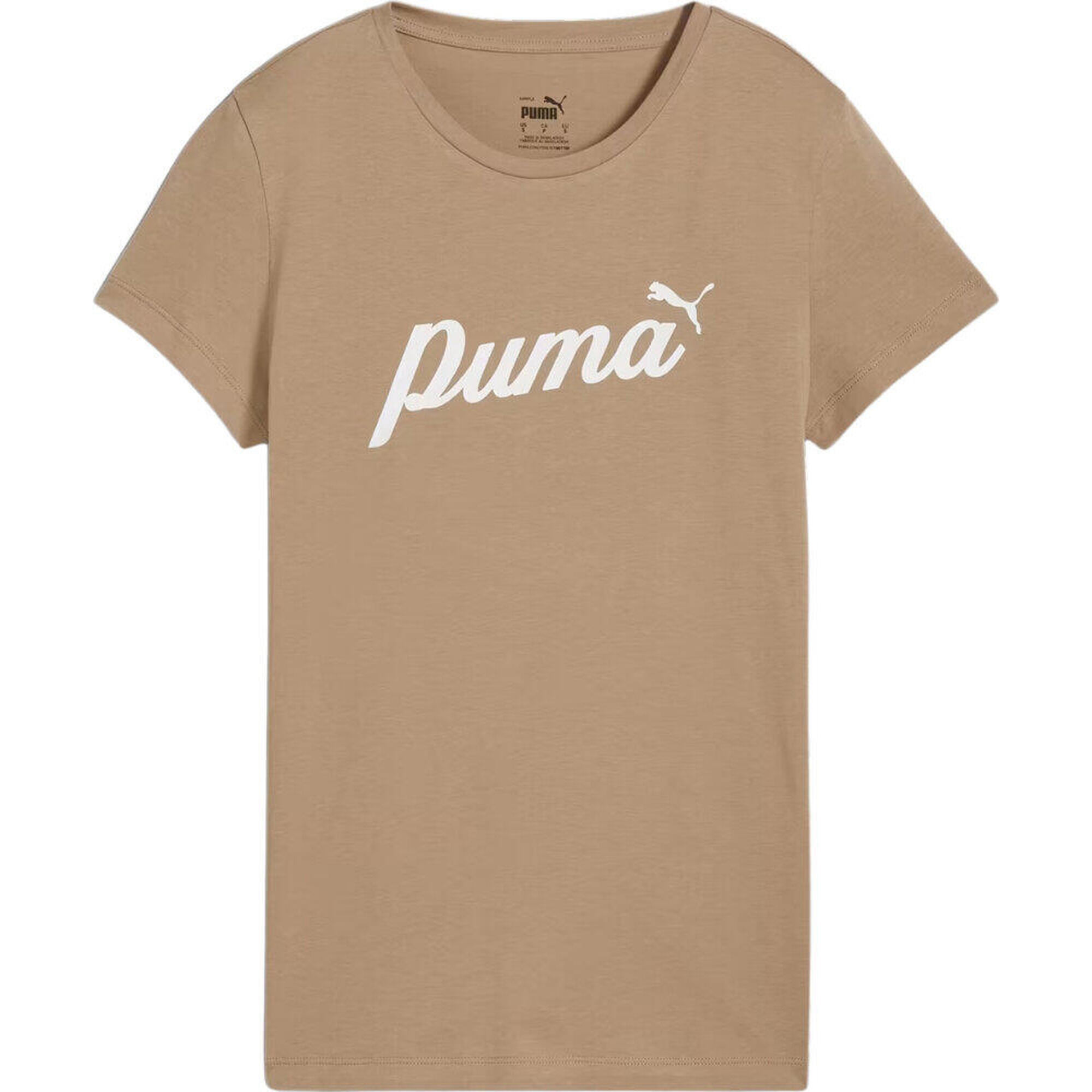 Puma - T-shirt Universel Femmes Puma Script Tee - Maillot Manches Courtes - Beige|blanc - Decathlon