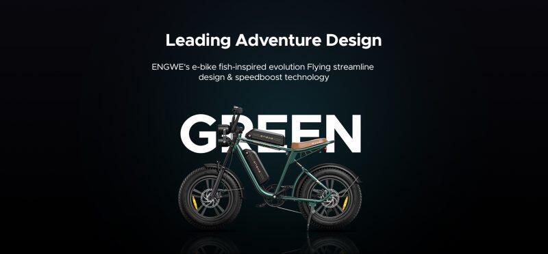 Bicicleta Eléctrica Engwe M20 - 1000W - 2 Baterías - Verde 6/7