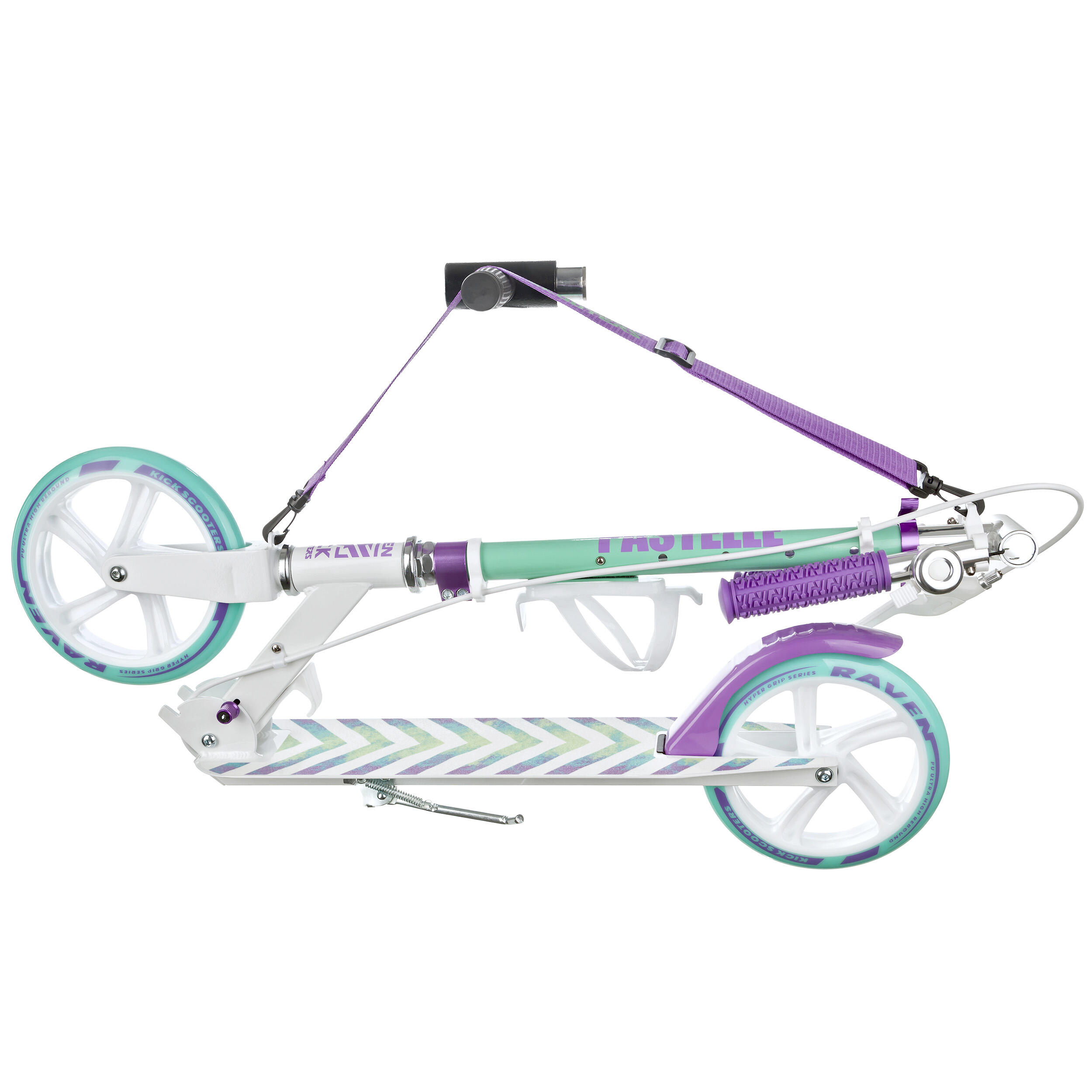 TROTINETE PASTELLE MULHER MENINA DOBRÁVEL COM TRAVÃO NO GUIADOR 200MM RAVEN 2/7