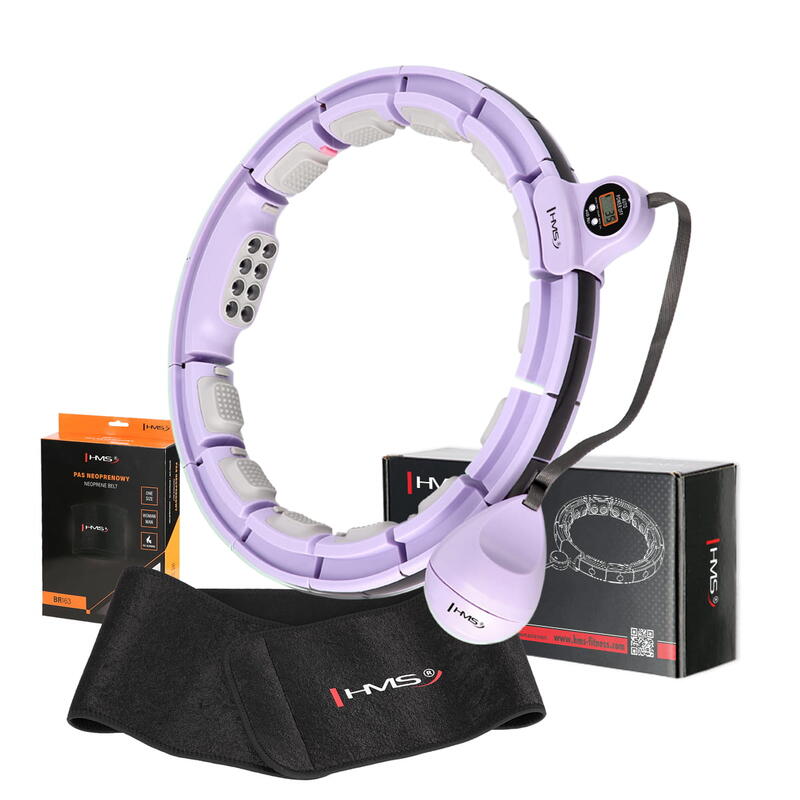 Zestaw hula hop z magnesami i obciążnikiem + licznik  HHM13 HMS z pasem BR163
