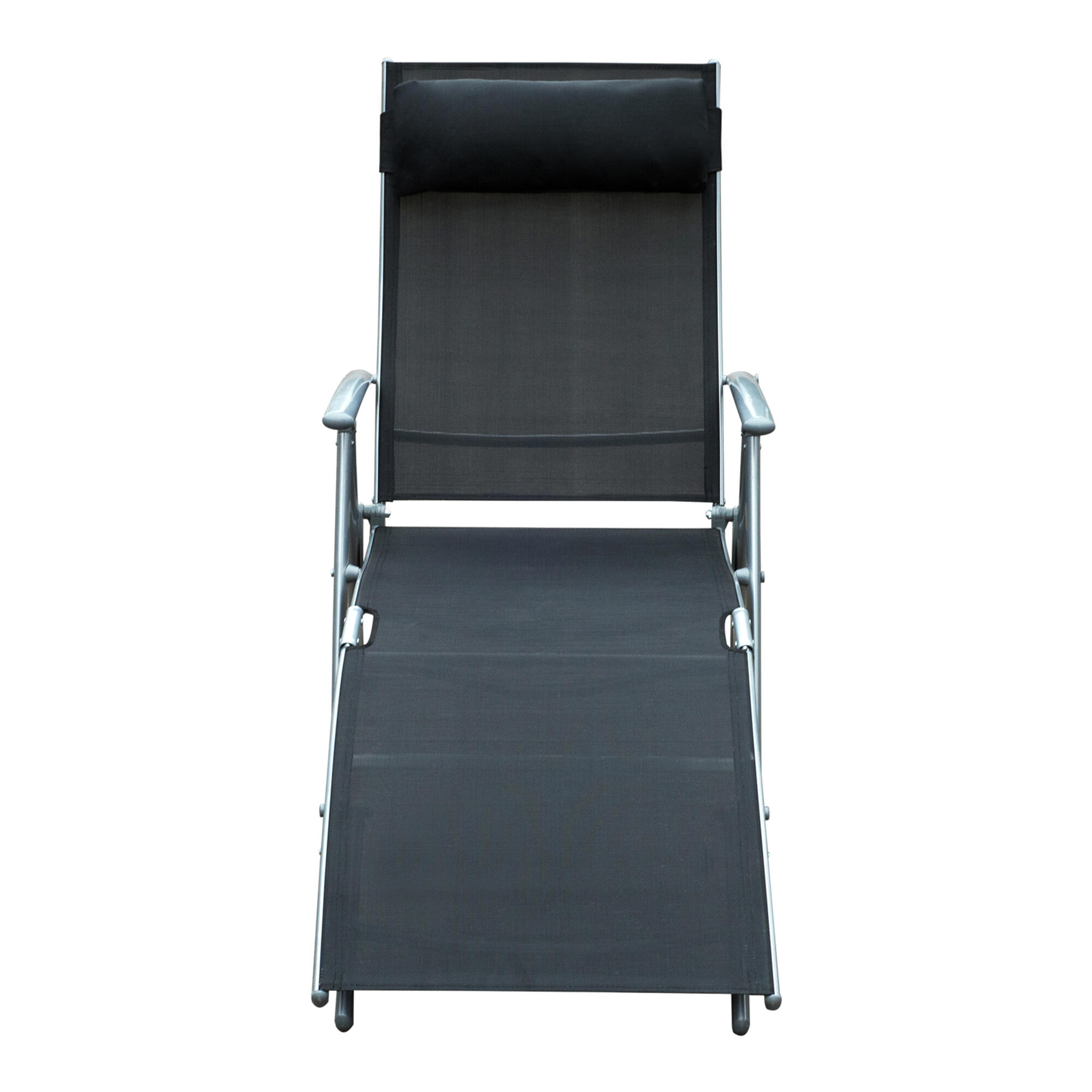 Conjunto de 2 espreguiçadeiras 137x63,5x100,5 cm preto Outsunny 4/7