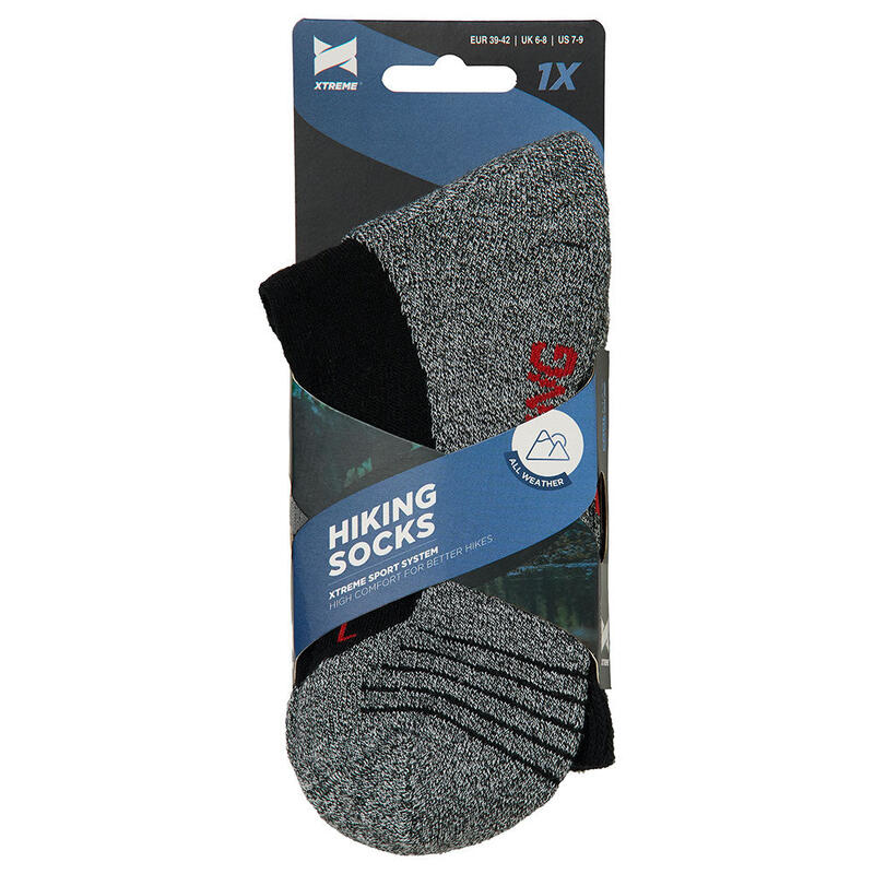 Xtreme - Chaussettes de marche/randonnée - Multi Noir - 1 paire - Chaussettes de