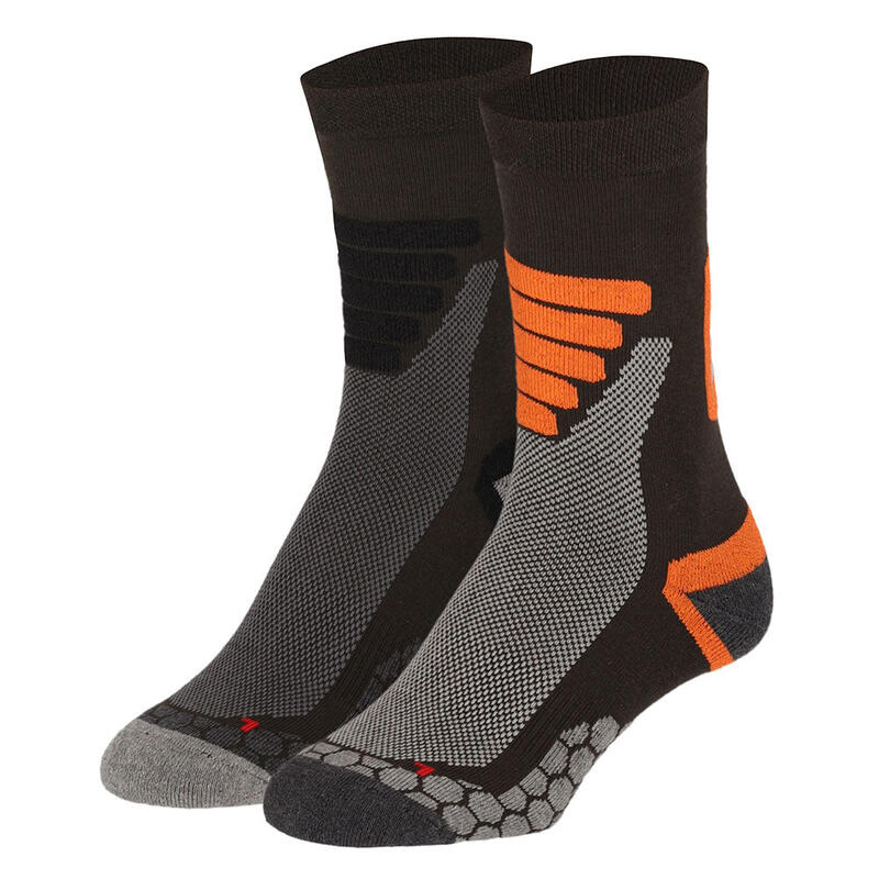 Xtreme – Unisex-Wandersocken – Multi-Grau – 2 Paar – Wandersocken für Herren und