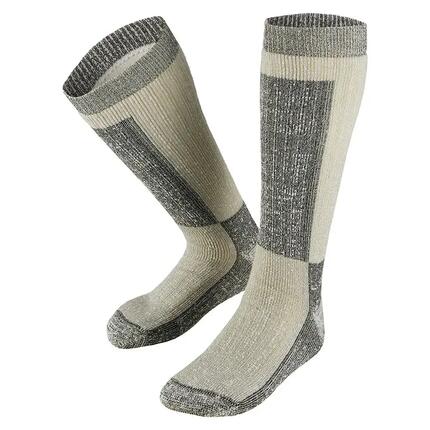 Chaussettes de randonnée thermiques hautes grises pour traces épaisses