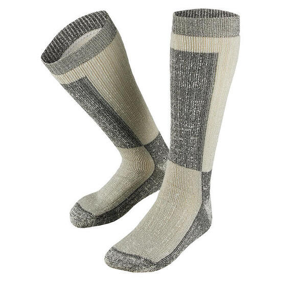 Chaussettes de randonnée thermiques hautes grises pour traces épaisses
