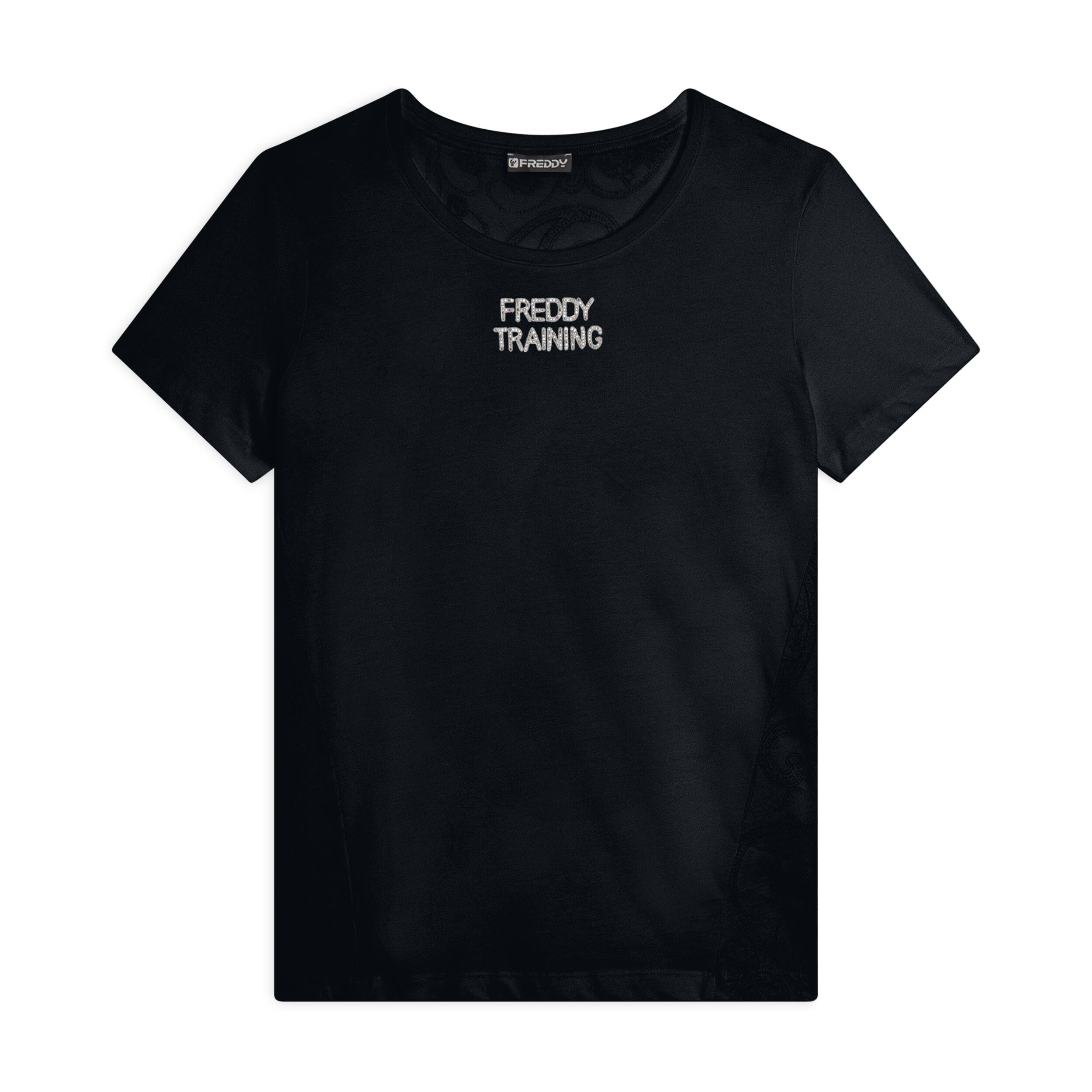 T-shirt en jersey pour femme, arrière motifs paisley 1/3