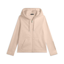 Sweat-shirt à capuche pour femme en tissu teddy avec fermeture zippée