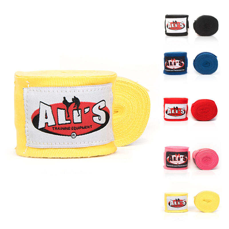 Ali's Fightgear-Bandages-Geel-460cm-voor Boksen-Kickboksen