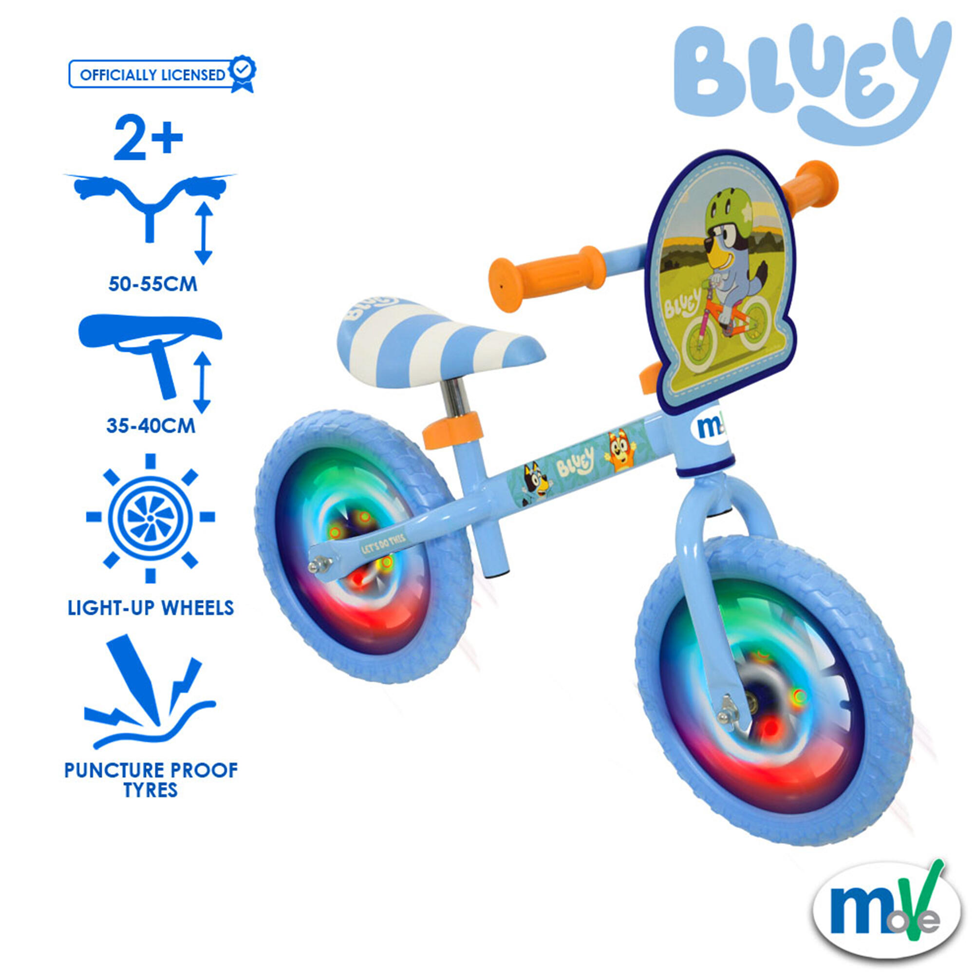 MoVe Bluey 12" Balance Bike with Light Up Wheels 2/7