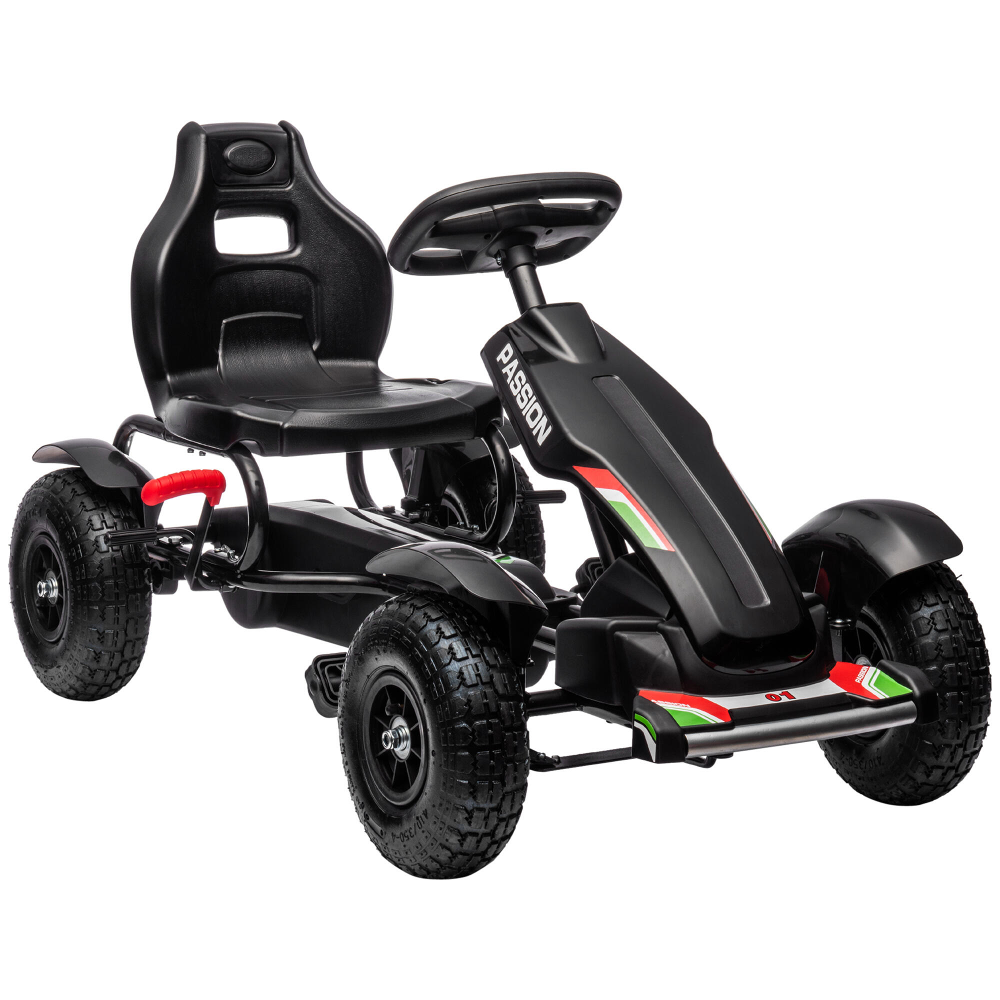 HOMCOM Kart a pedais para crianças 121x58x61 cm preto HOMCOM