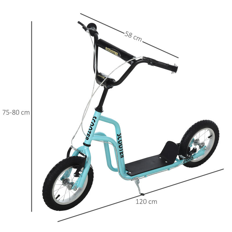 Patinete para Niños HOMCOM 120x58x80 cm Azul