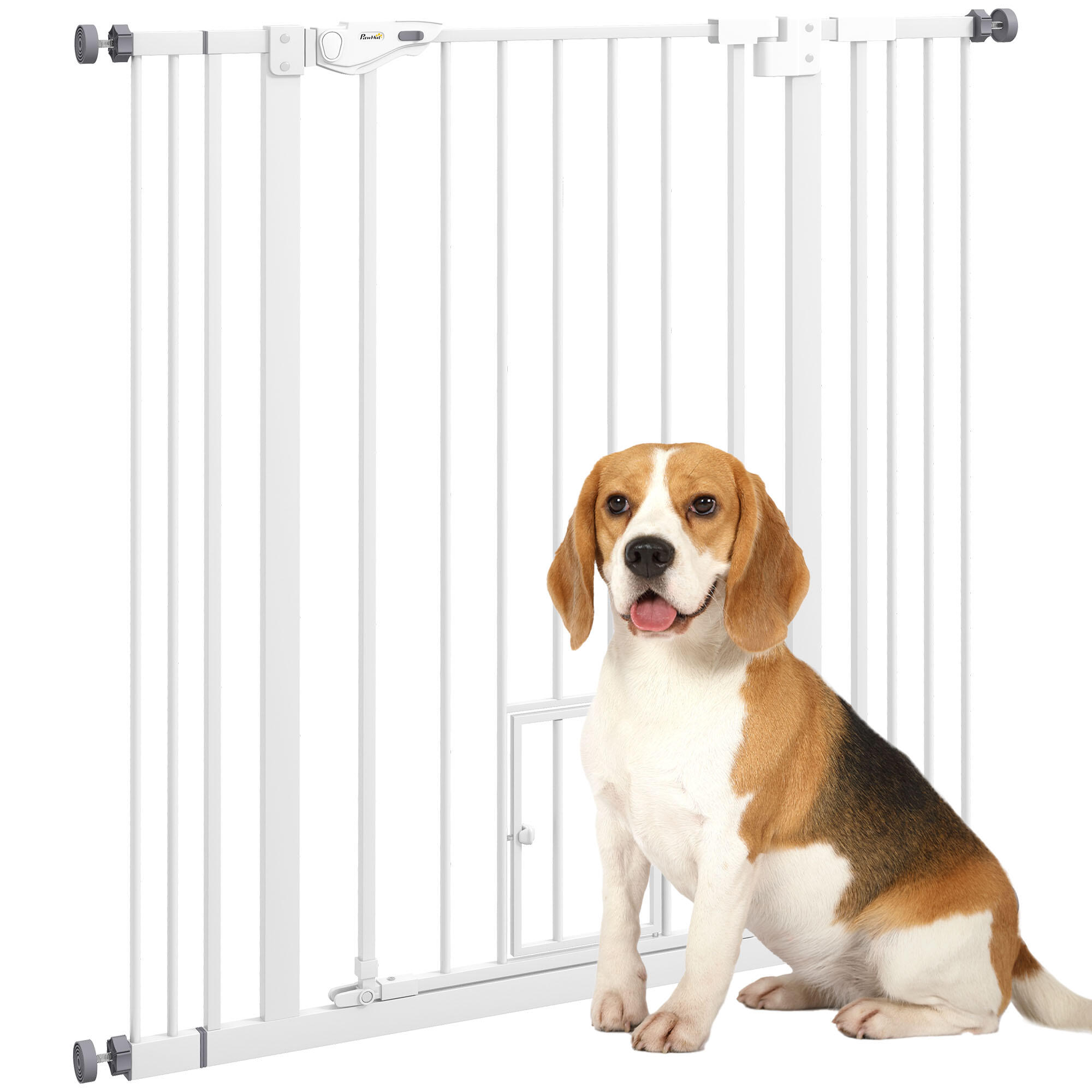 PAWHUT Barrera de Seguridad PawHut 101x3.5x104.1 cm Blanco