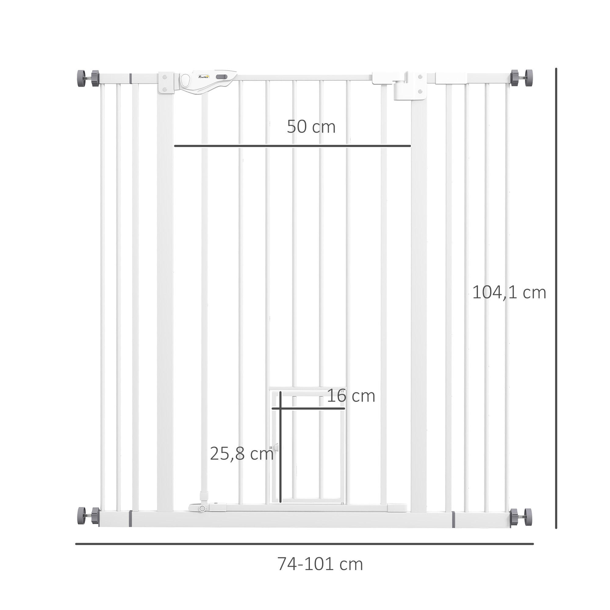 Barreira de segurança cães 101x3.5x104.1 cm branco PawHut 3/7