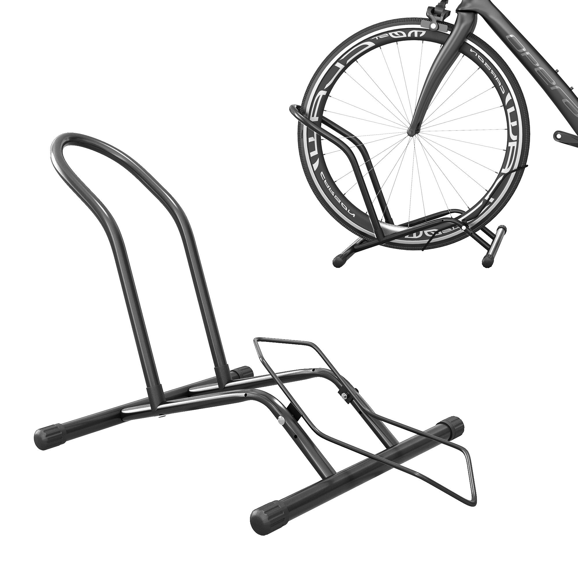 SPORTNOW SPORTNOW Cavalletto Portabici 59x41x38 cm in Acciaio Nero