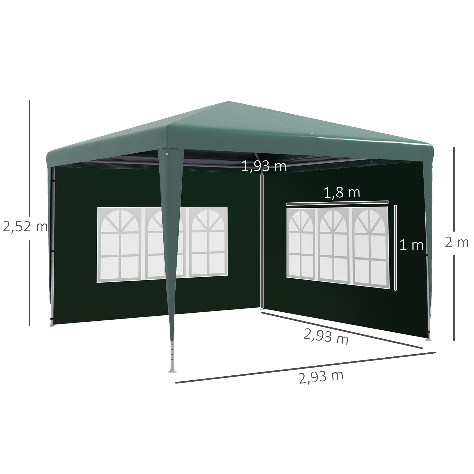 Carpa Evento Deportivo 293x293x252 cm Verde 3/7
