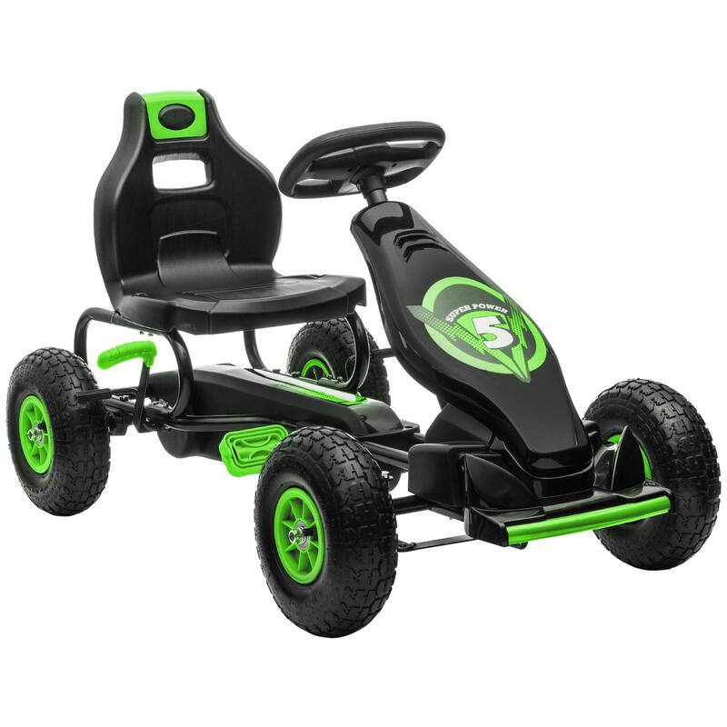 Kart Pedales HOMCOM 121x58x61 cm Negro y Verde