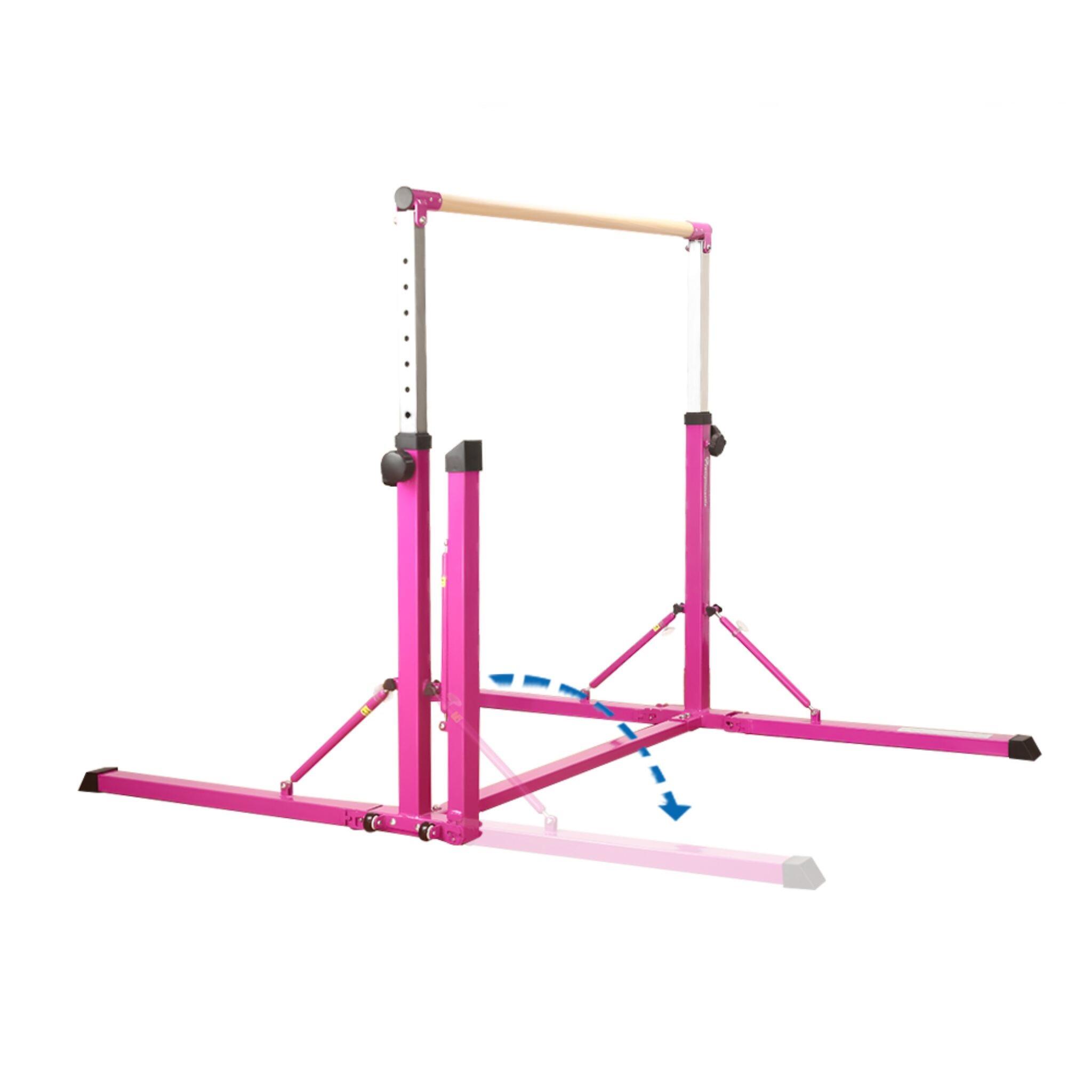 Cannons UK 2nd edition Folding Junior Pro Adjustable 3-5ft Horizontal Bars Pink 2/7