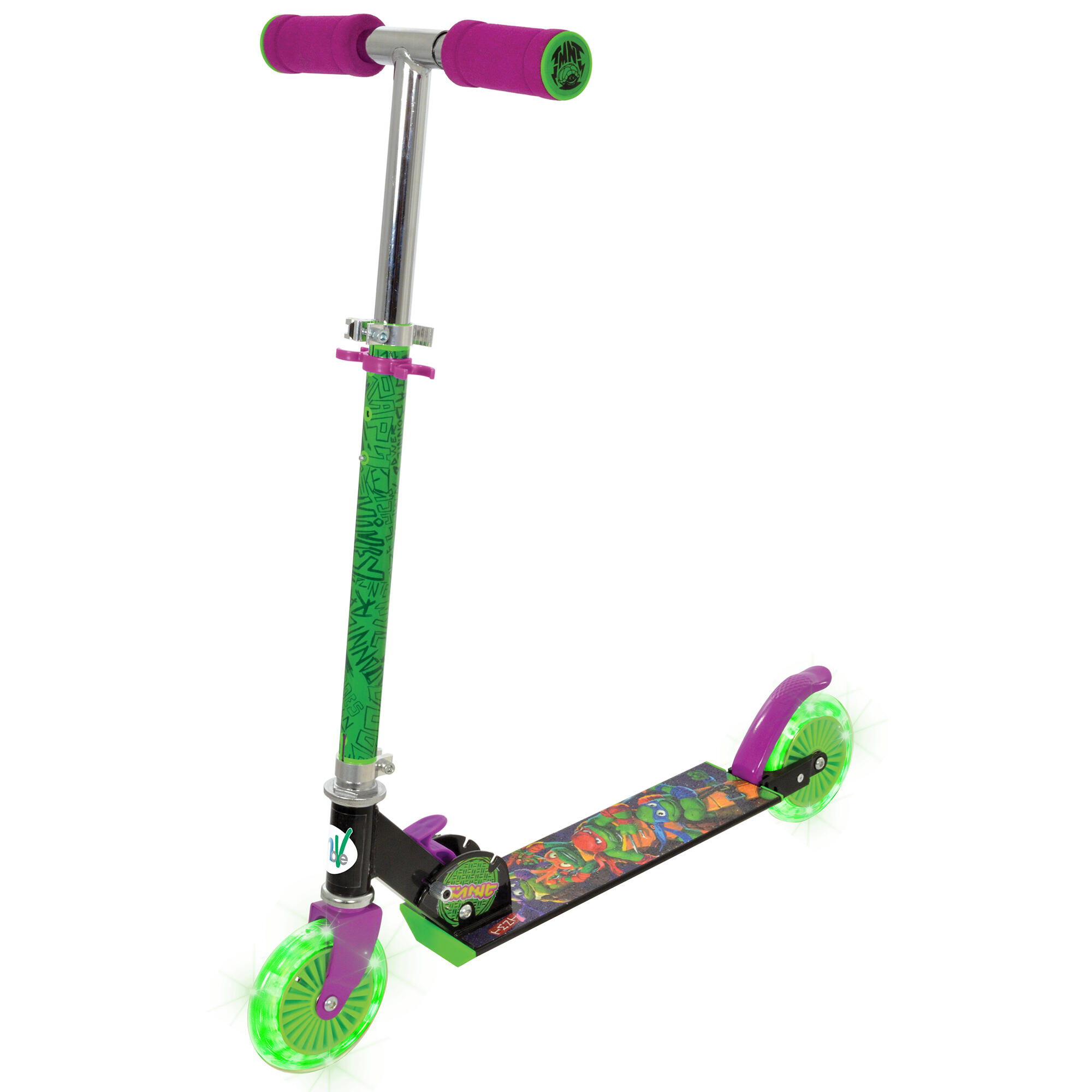 MoVe Turtles Folding Inline Scooter with Light Up Wheels 1/7