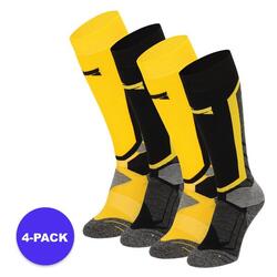 Xtreme - Chaussettes de snowboard unisexe - 4-Pack - Jaune - Taille 45/47 -