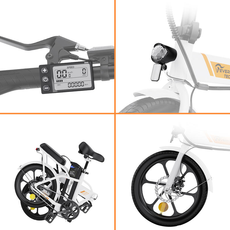 Vélo électrique Pliable Adulte EVERCROSS - EK5 Blanc