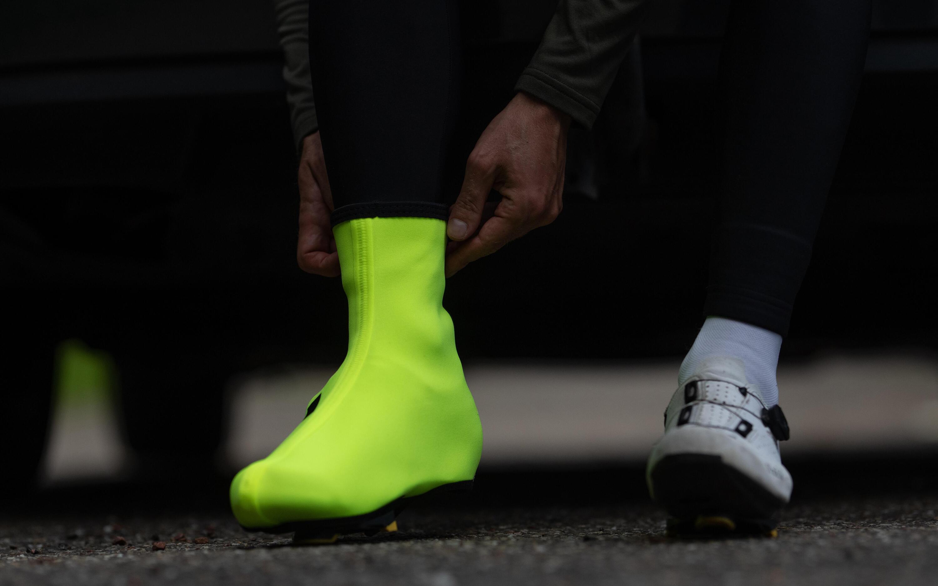 Fahrrad-Überschuhe Winter - HeavyDuty - Wasserbeständig - Neon Gelb - 5 - 15 °C 7/8