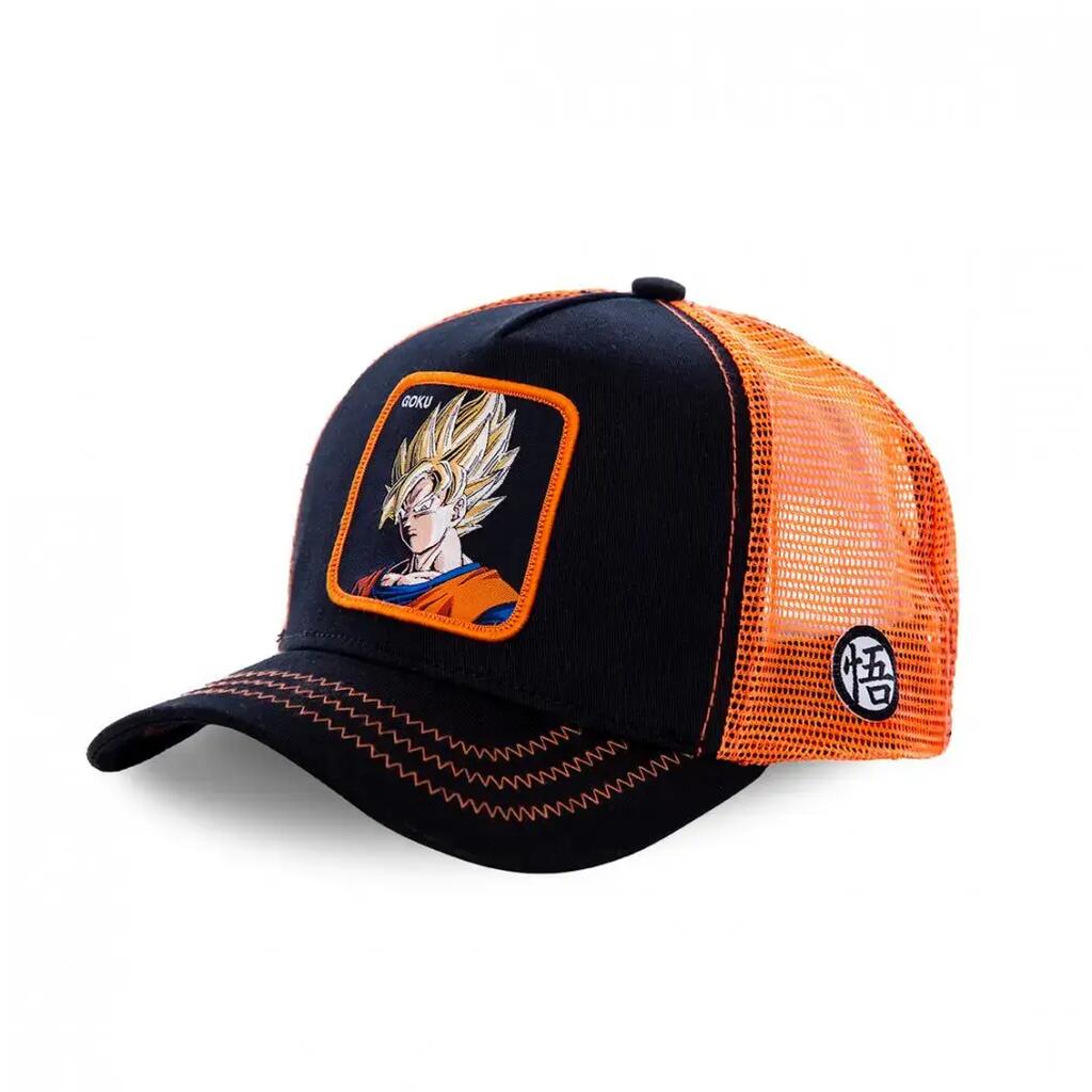Capslab x Dragon Ball Z (Goku Saiyen) Trucker Cap - Black/Orange