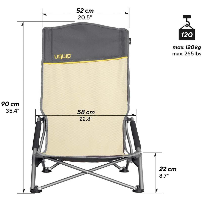 Chaise de plage Sandy XL camping pliante en acier 120kg