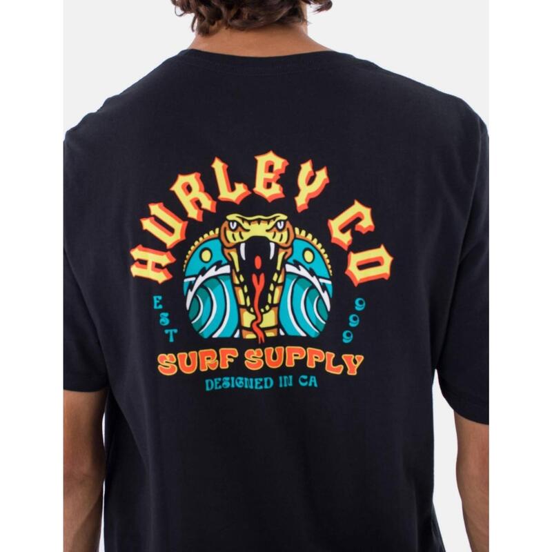 Camiseta manga corta para Hombre Hurley Evd cobra Negro