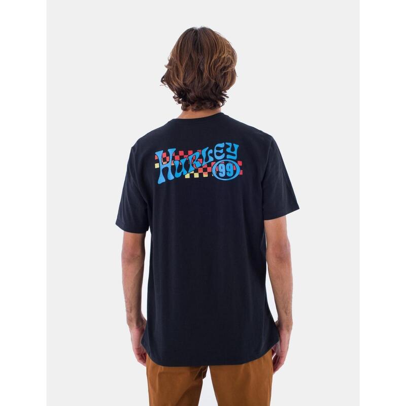 Camiseta manga corta para Hombre Hurley Evd h2o dri raceway slub Negro