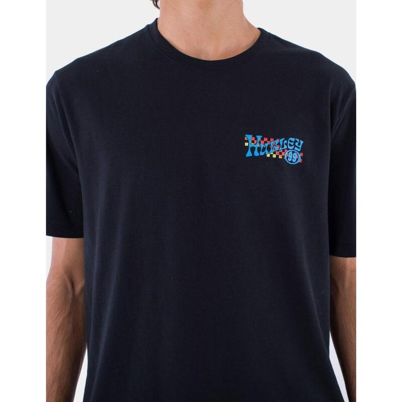 Camiseta manga corta para Hombre Hurley Evd h2o dri raceway slub Negro