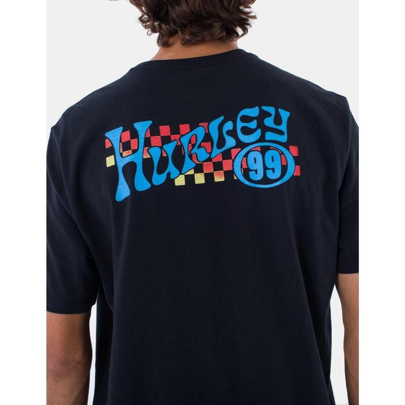 Camiseta manga corta para Hombre Hurley Evd h2o dri raceway slub Negro