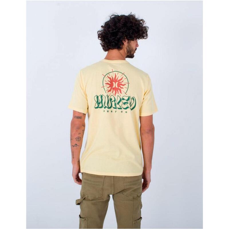 Camiseta de manga corta para Hombre Hurley Evd exp cosmic groove Amarillo