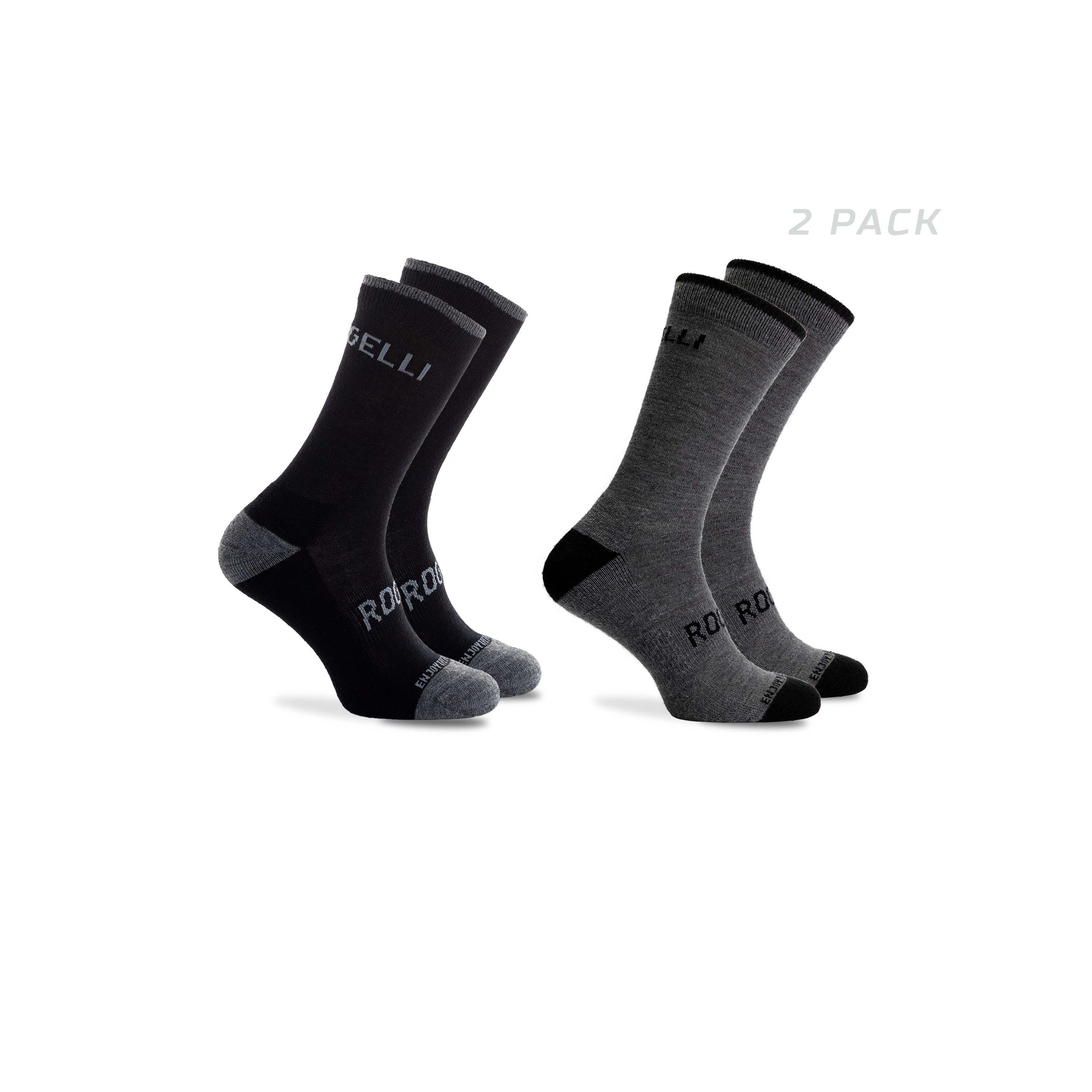 ROGELLI Fietssokken Winter Wielrensokken Merino Wol 2-Pack