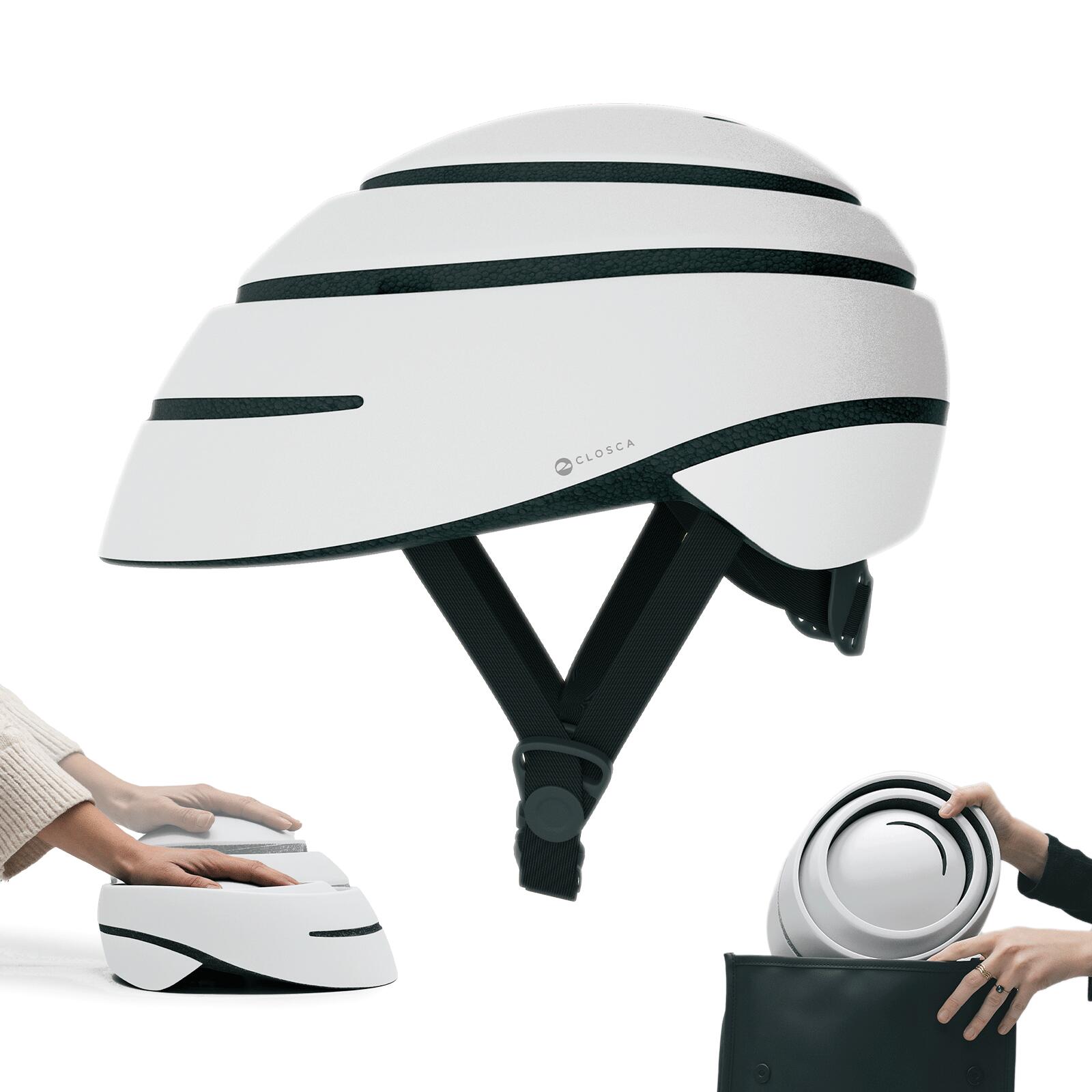 Casque Velo Urbain Pliable Trottinette Helmet LOOP Graphite Blanc CLOSCA Decathlon