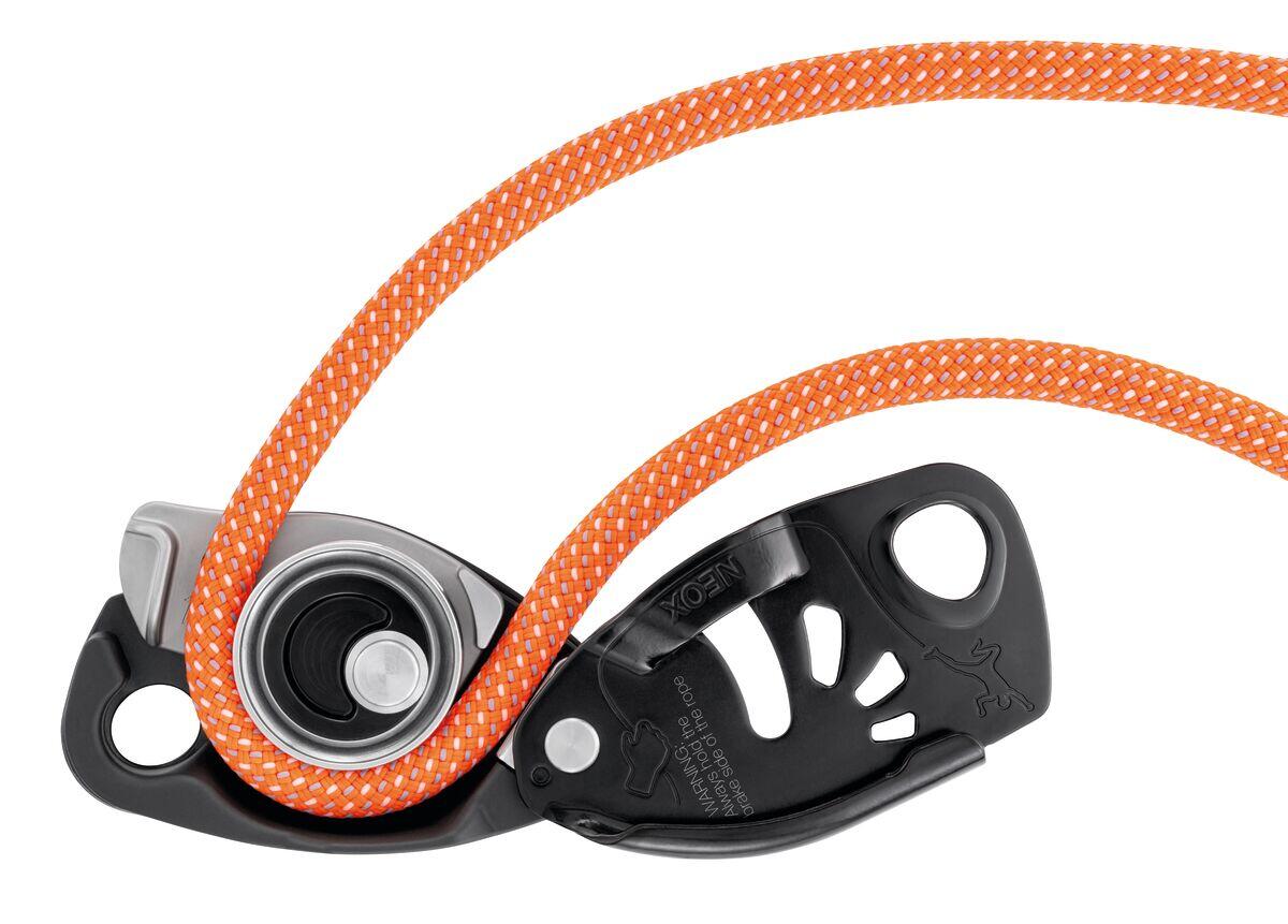 Petzl NEOX assureur-descendeur noir, came roue intégrée, poignée 3:1 (8,5–11 mm) 2/7
