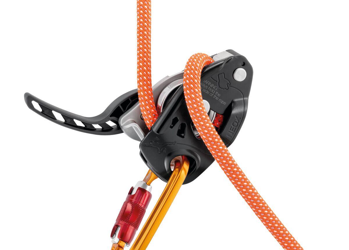 Petzl NEOX assureur-descendeur noir, came roue intégrée, poignée 3:1 (8,5–11 mm) 3/7