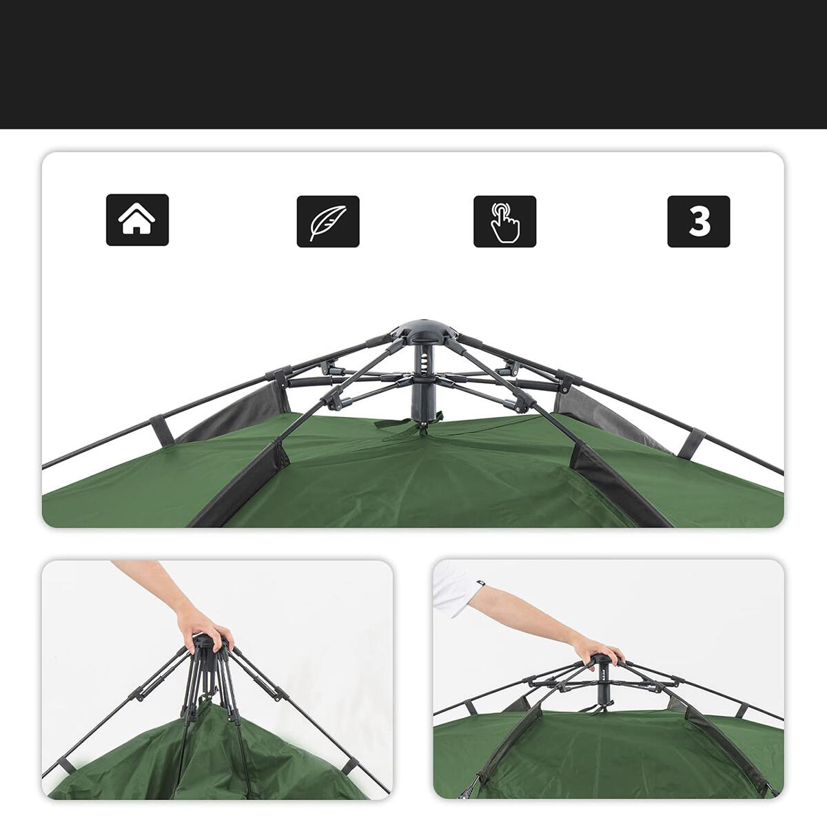 NATUREHIKE Namiot CLOUD UP 3 ULTRALIGHT 210T-Zielony 7/7